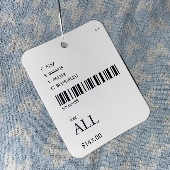 Free People RAHI Blue Butterfly Duster Kimono Size OS/ALL Beach Coverup - Picture 8 of 16